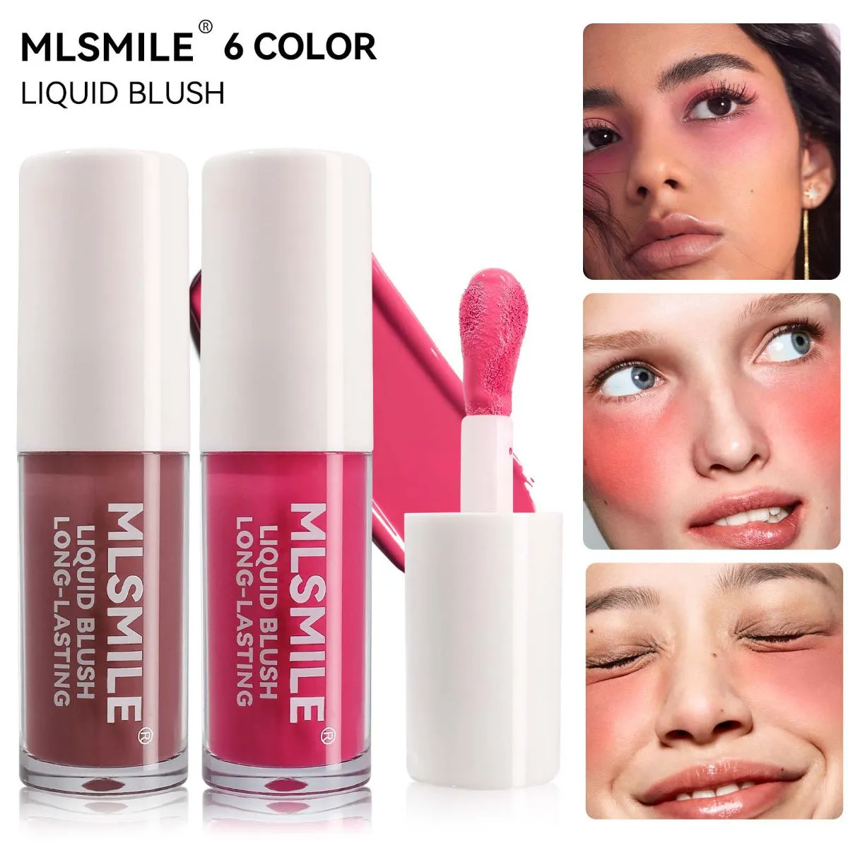 6 Colors Liquid Blush Set – Multi-Functional 3-in-1 Highlighter & Contour Face Makeup, Hydrating Dewy Cheek Tint with Buildable Coverage, Waterproof & Long-Lasting